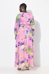 Abendkleid, doppellagig, V-Ausschnitt, Langarm