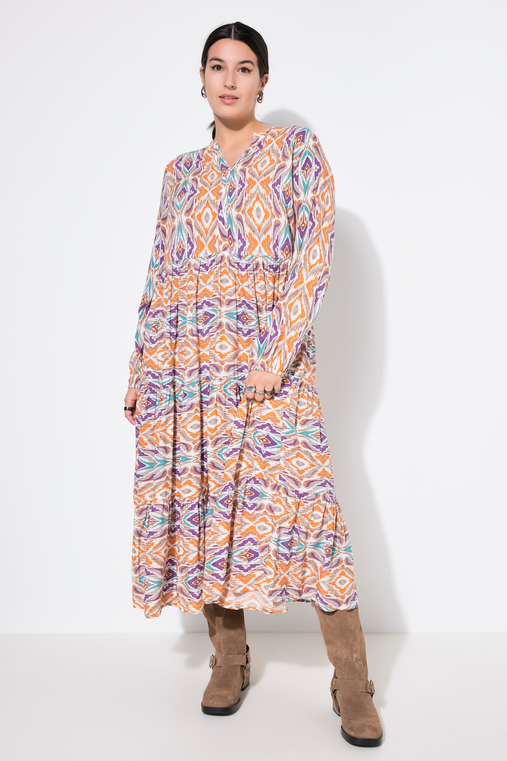 Große Größen Maxikleid, Damen, orange, Größe: 42/44, Viskose, Studio Untold