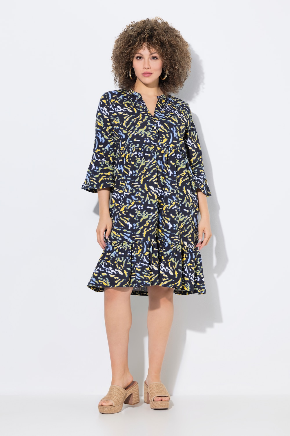 Große Größen Jerseykleid, Damen, gelb, Größe: 46/48, Baumwolle, Ulla Popken