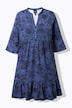 Jerseykleid, A-Linie, Tunika-Ausschnitt, 3/4-Arm