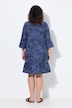Jerseykleid, A-Linie, Tunika-Ausschnitt, 3/4-Arm