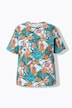 T-shirt, oversized model, bloemenprint, halve mouw