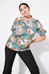 T-shirt, oversized model, bloemenprint, halve mouw