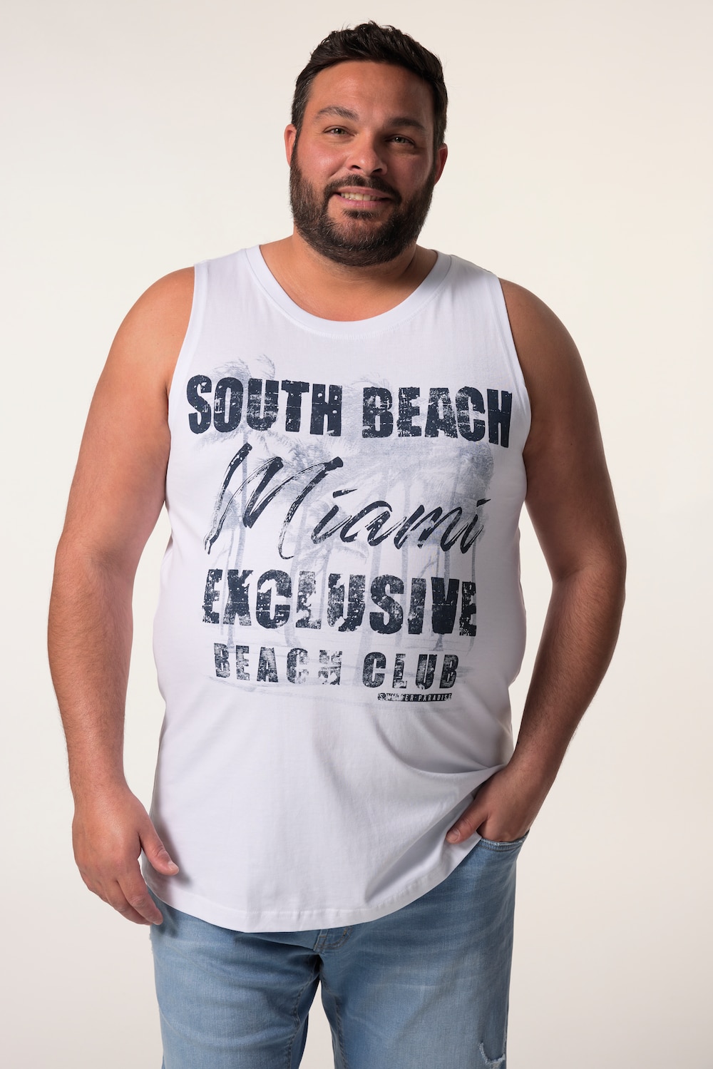 Men+ Tanktop, Print, Rundhals, bis 8 XL