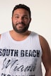 Men+ camiseta sin mangas, estampado, cuello redondo, hasta la 8 XL