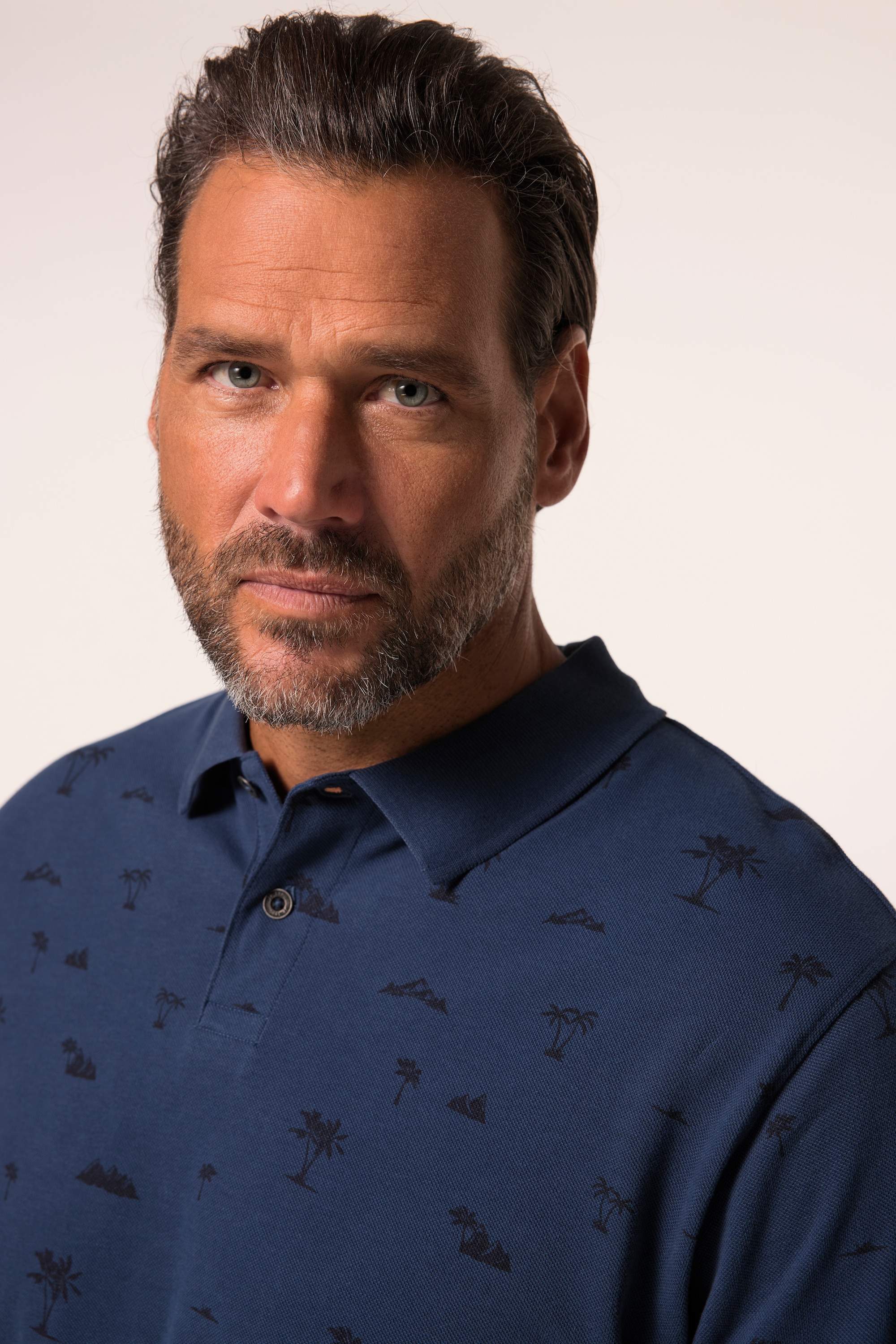 JP 1880 Herren große Größen JP 1880 Poloshirt Halbarm Piqué Alloverdruck