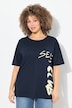 T-shirt, print met opschrift, oversized, ronde hals, halve mouw