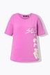 T-shirt, print met opschrift, oversized, ronde hals, halve mouw