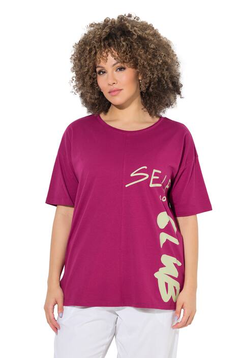 Tričko, nápis, oversize, kulatý výstřih, krátké rukávy