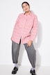 Skjortebluse, boxy facon, hjerte-print