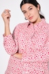 Skjortebluse, boxy facon, hjerte-print