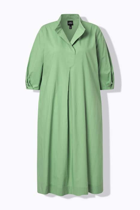 Midikleid, Papertouch, A-Linie, Stehkragen, 3/4-Arm