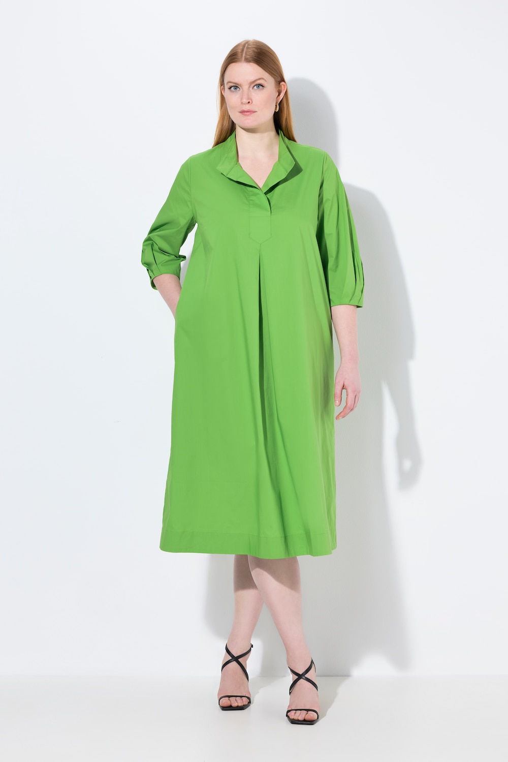 Große Größen Midikleid, Damen, grün, Größe: 54/56, Baumwolle, Ulla Popken