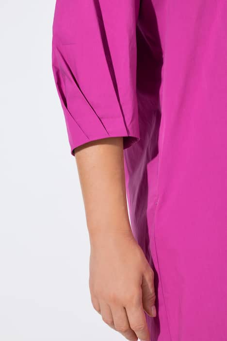 Midikleid, Papertouch, A-Linie, Stehkragen, 3/4-Arm