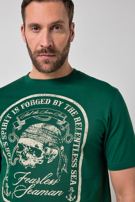 JP1880, T-shirt, korte mouwen, print op de borst, tot 8XL