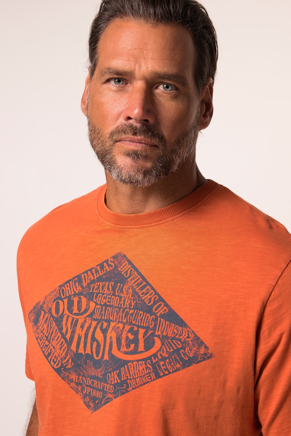 Stora storlekar T-shirt, Her, orange, storlek: XL, Bomull, JP1880