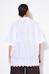 Blouse, oogjesborduursel, oversized, overhemdkraag, halve mouw