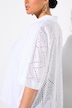 Blouse, oogjesborduursel, oversized, overhemdkraag, halve mouw