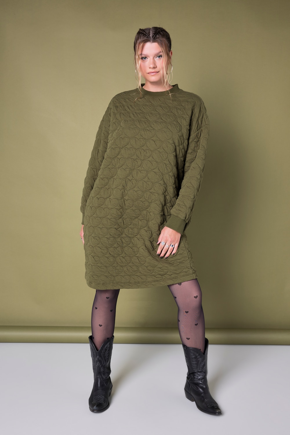Sweat-Minikleid, oversized, HEART-Stepp