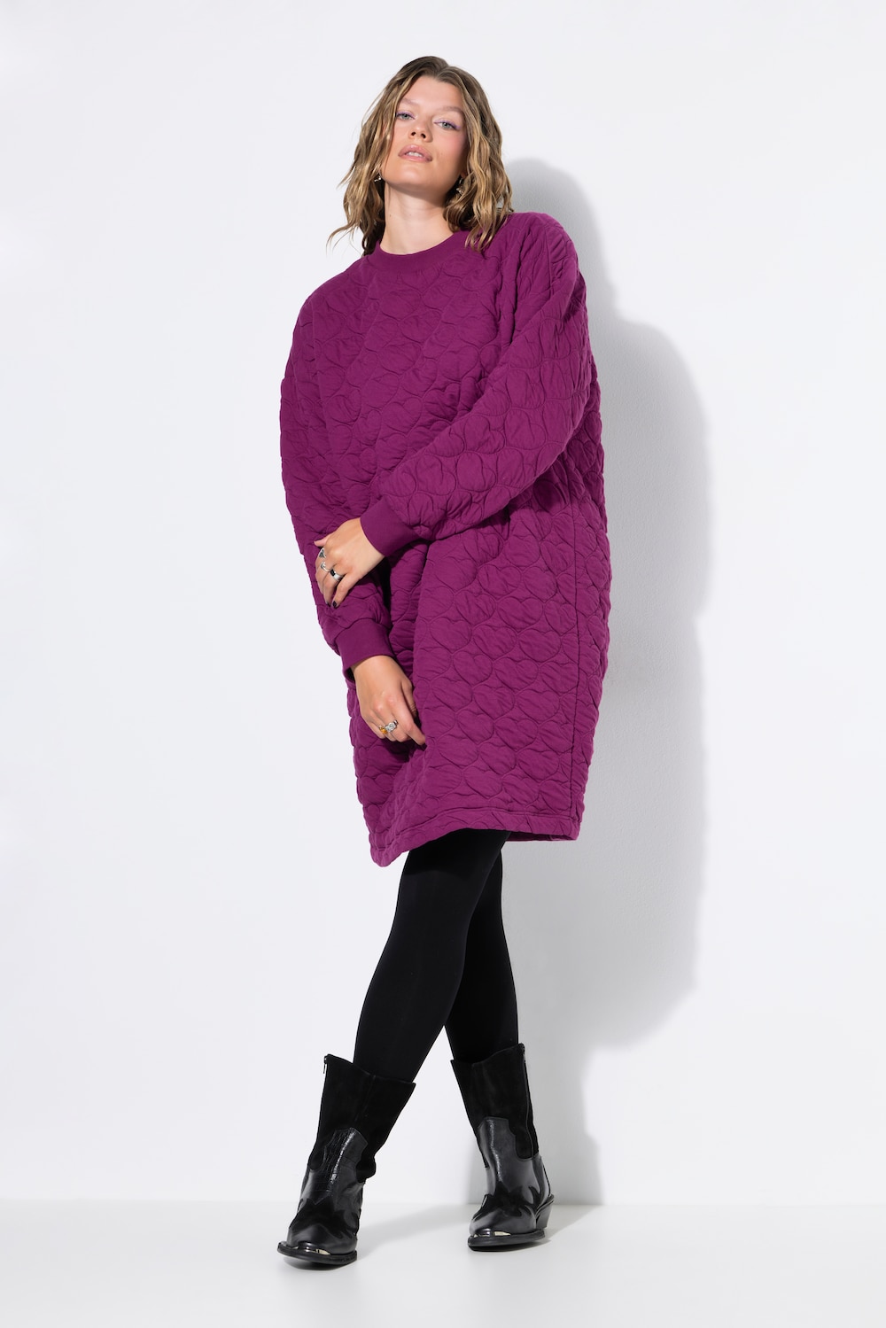 Sweat-Minikleid, oversized, HEART-Stepp