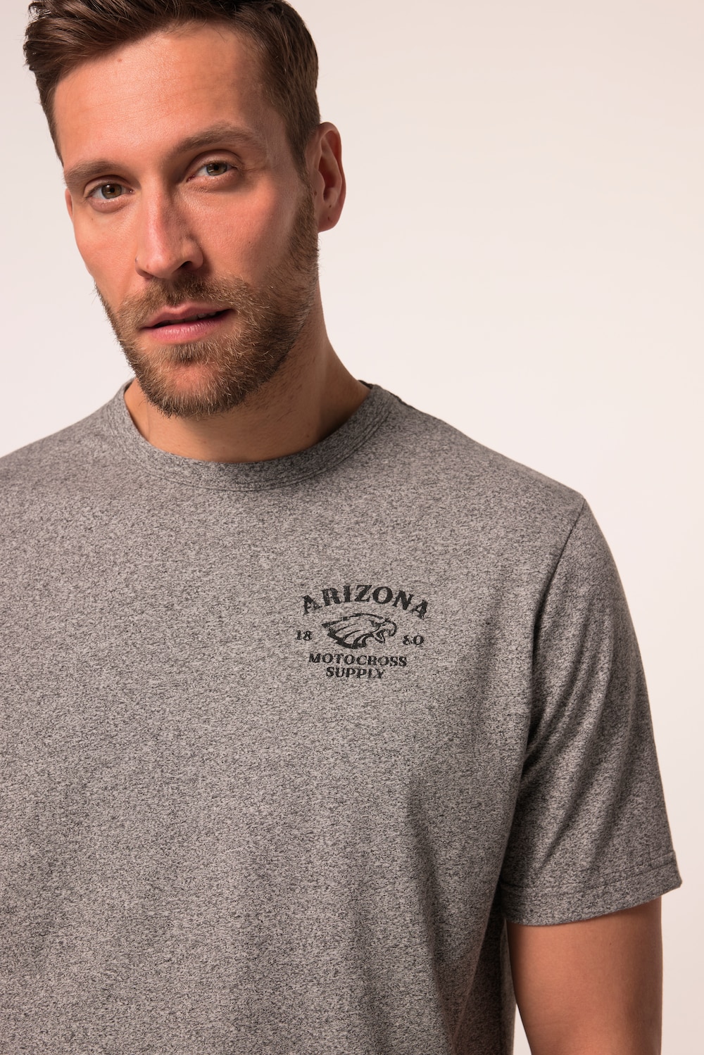 Stora storlekar T-shirt, Her, grå, storlek: 8XL, Bomull/Polyester, JP1880