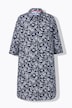 Vestido camisero, forma en A, cuello camisero, mangas 3/4