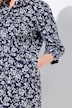 Vestido camisero, forma en A, cuello camisero, mangas 3/4