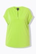 T-shirt, glanseffect, tuniekhals, halve mouw