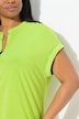 T-shirt, glanseffect, tuniekhals, halve mouw