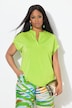 T-shirt, glanseffect, tuniekhals, halve mouw