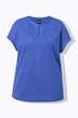 T-shirt, effet brillant. Col tunisien et manches courtes