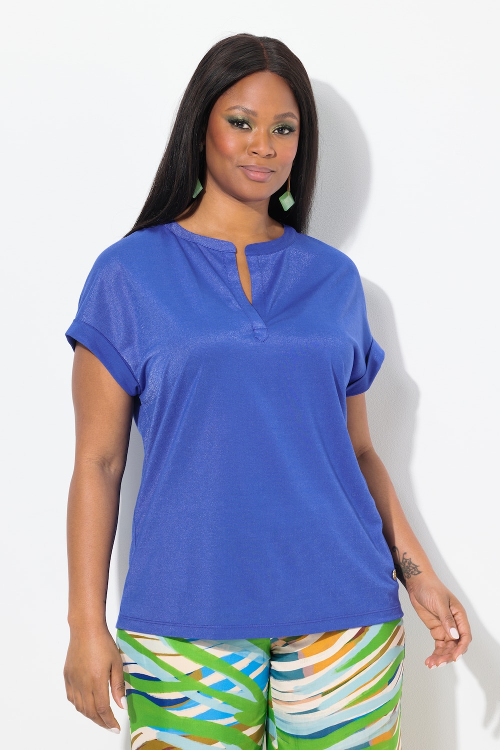 Große Größen T-Shirt, Damen, lila, Größe: 42/44, Viskose/Polyester, Ulla Popken