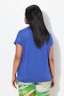 T-shirt, effet brillant. Col tunisien et manches courtes