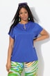 T-shirt, effet brillant. Col tunisien et manches courtes