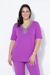 Tunikové tričko, zdobený výstřih do V, krátké rukávy