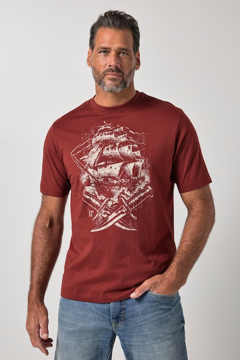 T-Shirts, 2er-Pack, Halbarm, Brustprint, bis 8XL