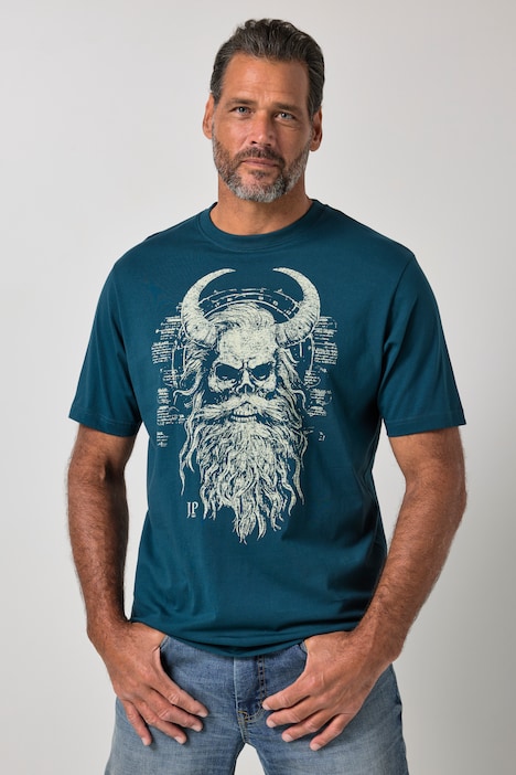 T-Shirts, 2er-Pack, Halbarm, Brustprint, bis 8XL