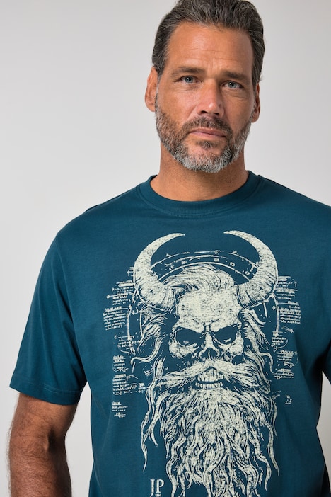 T-Shirts, 2er-Pack, Halbarm, Brustprint, bis 8XL