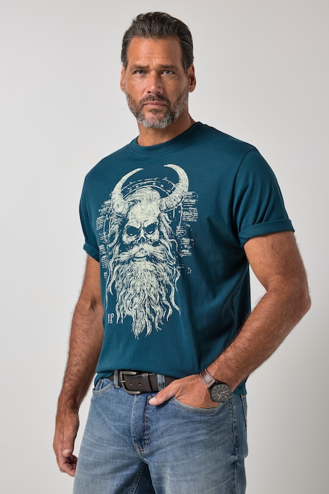 T-Shirts, 2er-Pack, Halbarm, Brustprint, bis 8XL