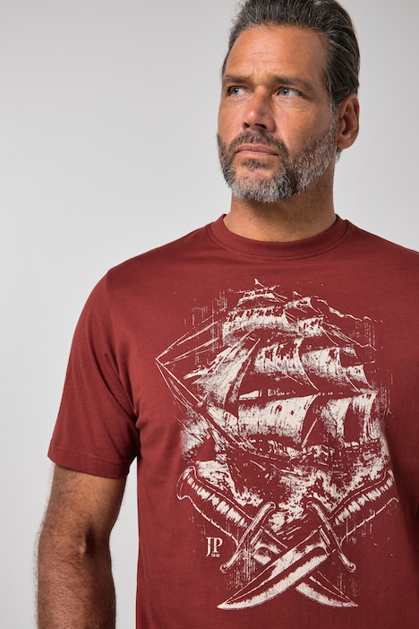 T-Shirts, 2er-Pack, Halbarm, Brustprint, bis 8XL