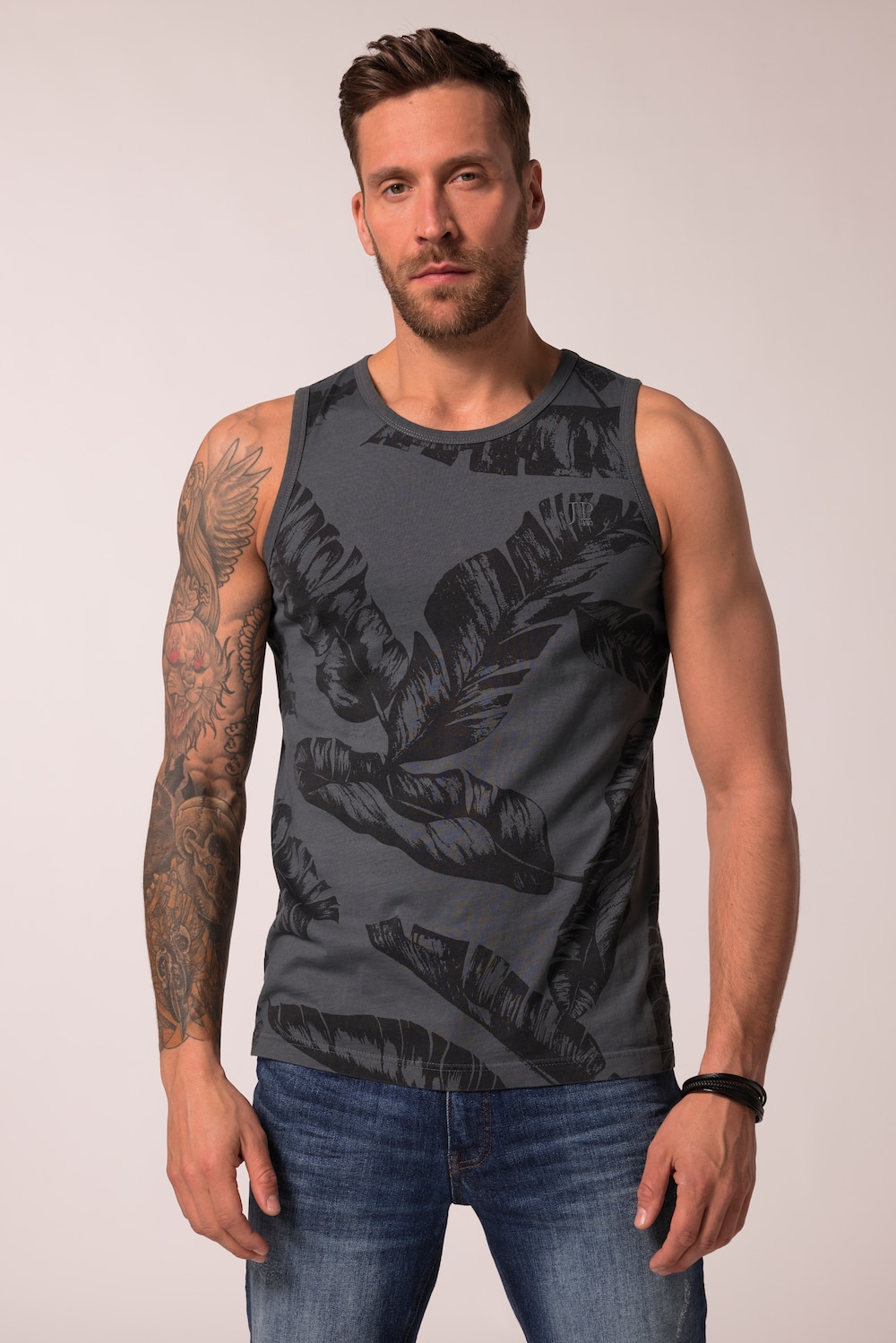 JP1880 tanktop, mouwloos, bloemenprint, vintage look, tot 8XL