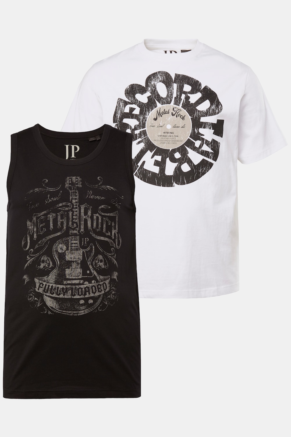 JP1880 T-Shirt/Tanktop, 2er Pack, Brustprint, bis 8 XL