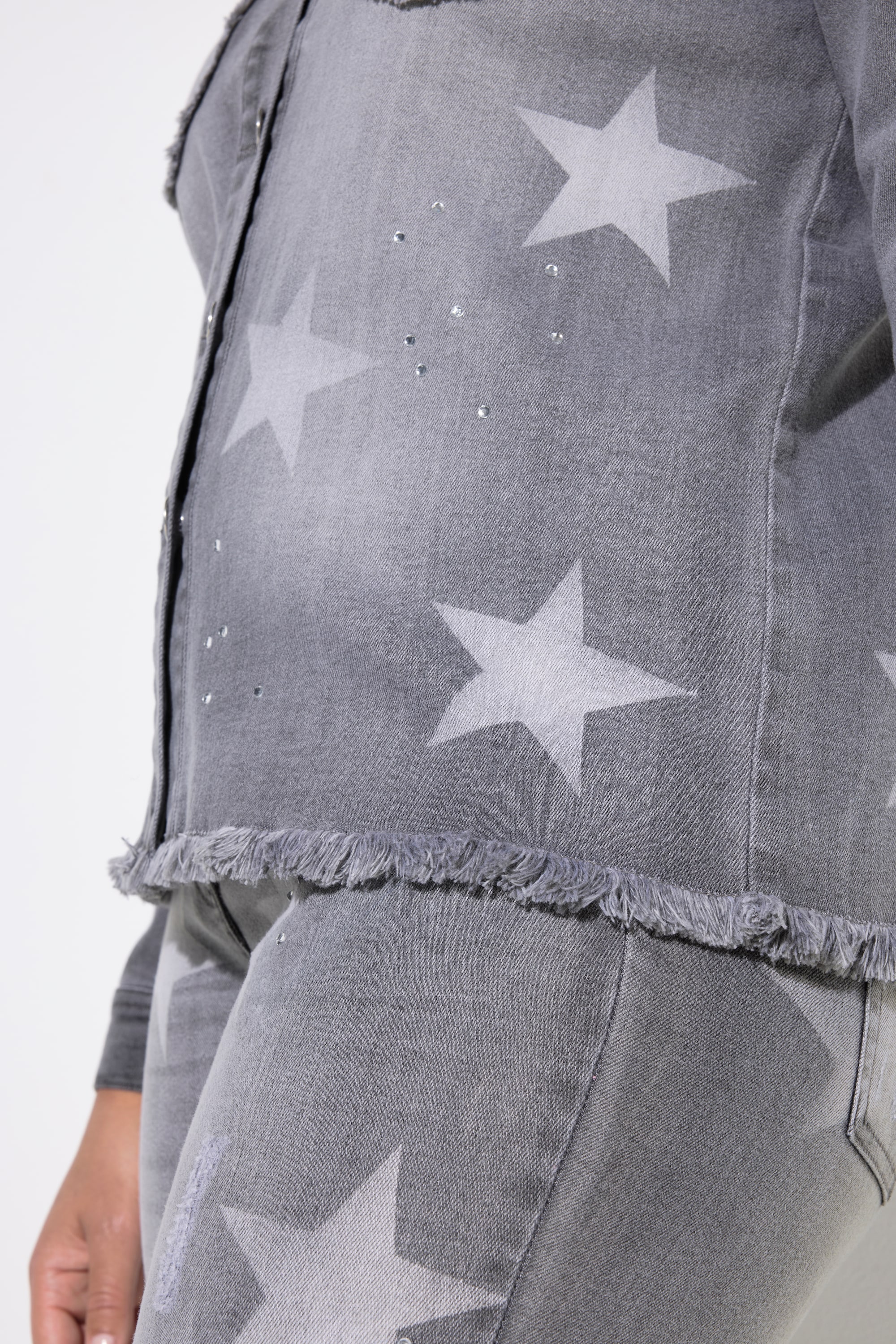 Angel of Style Damen große Größen Jeansjacke Sterne Glitzersteinchen 838331