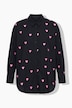 Hemdbluse, oversized, Heart-Stick, Langarm