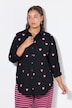 Hemdbluse, oversized, Heart-Stick, Langarm