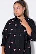 Hemdbluse, oversized, Heart-Stick, Langarm