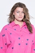 Long-sleeve oversized shirt collar heart embroidery shirt blouse