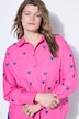 Long-sleeve oversized shirt collar heart embroidery shirt blouse