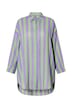 Košilová halenka, oversize, mušelín, pruhy, dlouhé rukávy