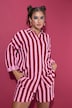 Hemdbluse, oversized, Musselin, Streifen, Langarm